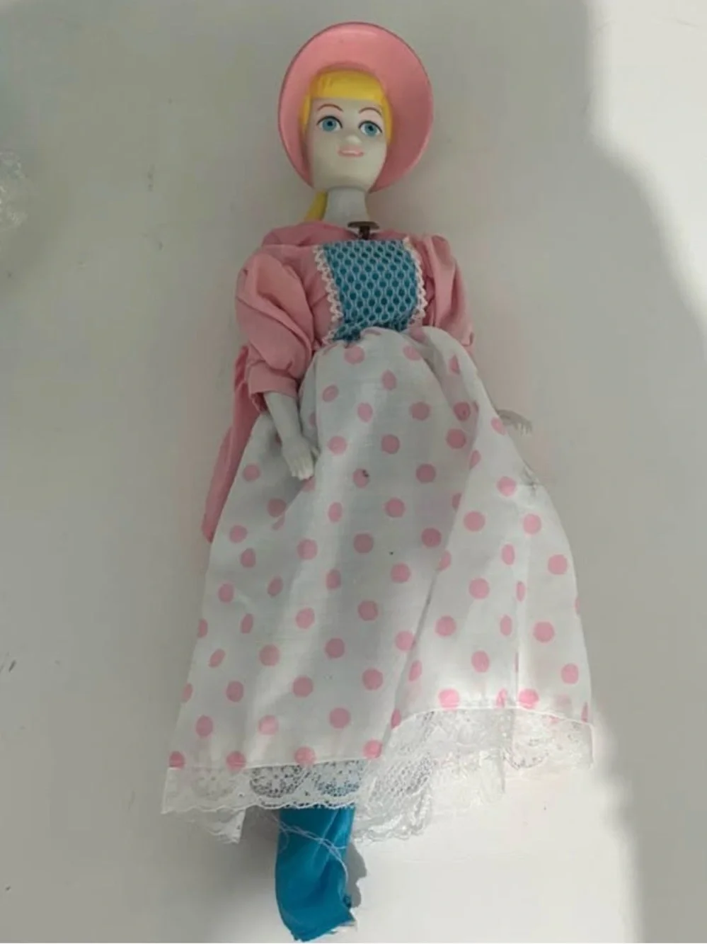 Pink Polka Dot Kids Dress with Blue Bodice